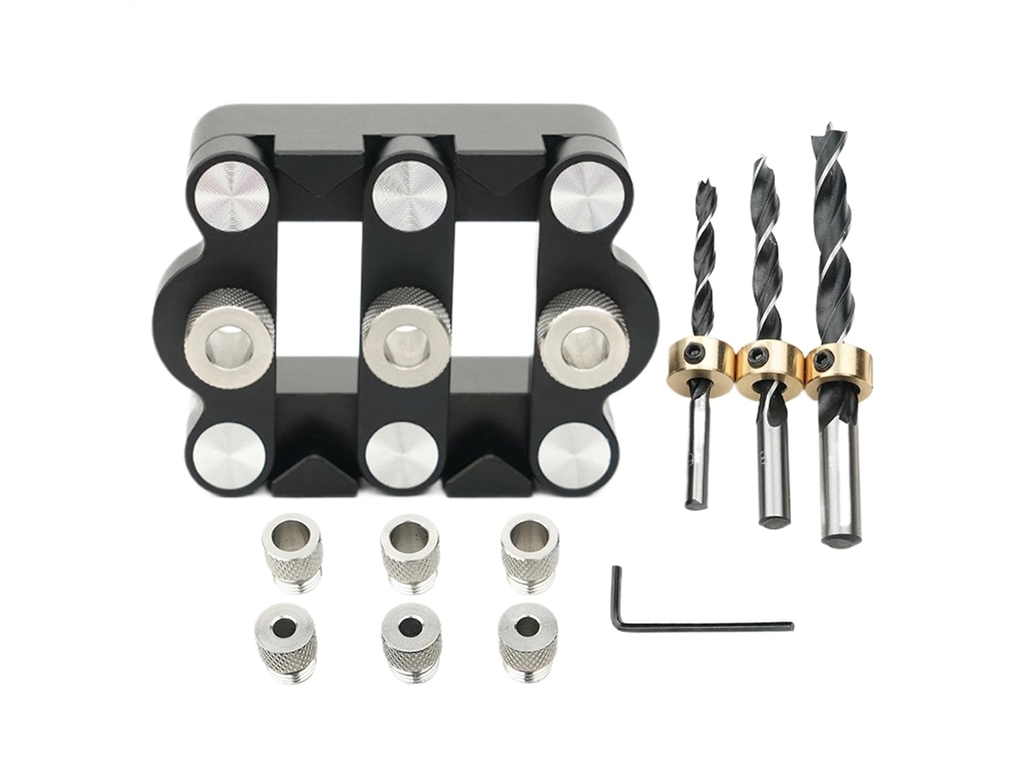 Guia De Perfuração, Gabarito Para Cavilhas, Acabamento Anodizado, Ferramenta Portátil De Centragem Precisa, Alcance Ajustável, Compacta.