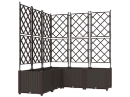 Conjunto 5 Vaso De Jardim Vidaxl Castanho Polipropileno (120 X 120 X 143 Cm)