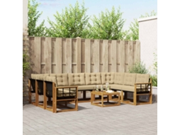 Vidaxl Conjunto De Sofás Para Exterior 10 Unid. Natural E Bege