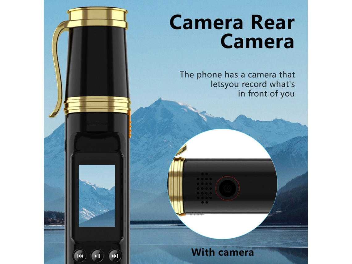 Aetheria telefone Celular Mini Caneta com Dual Sim, Câmera, Ventilador, Bt, Gravador e Voz Mágica