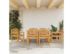 Vidaxl Conjunto De Jantar Para Jardim 7 Pcs Madeira De Teca Maciça