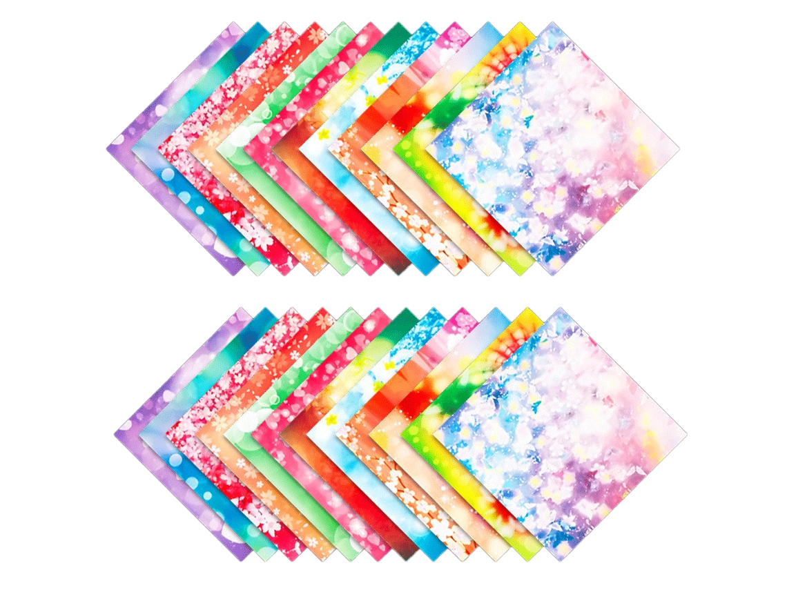 Papel para Origami 100 Folhas 15X15 Cm Cores Diferentes Criatividade NEVEANCE