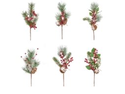 Laxiscreed Ramos Artificiais De Natal, Pack De 6 Flores Decorativas Para Decoração Festiva