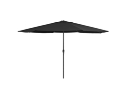 Vidaxl Guarda-sol De Jardim Com Poste De Metal 390 Cm Preto