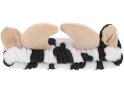 Faixa de cabelo feminina confortável e elástica em Pelúcia com estampa de vaca.