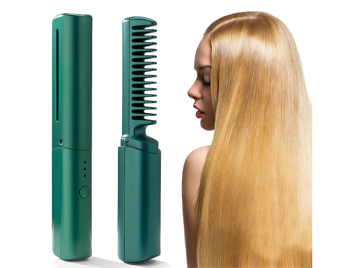Alisador De Cabelo Alisador Sem Fio, Chapinha Portátil Para Cabelo, Mini Chapinha De Cerâmica Recarregável Usb C Com Bateria De 1500ma Verde Ehstmind