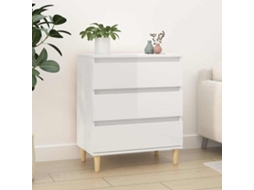 Vidaxl Aparador 60x35x70 Cm Derivados De Madeira Branco Brilhante
