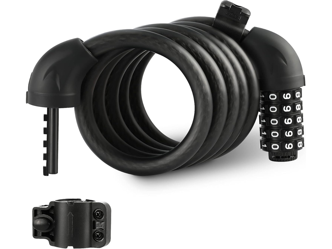 Lurelia Cadeado Bicicleta, Antirroubo, Código, Chave, 150 Cmx12mm, 150cm