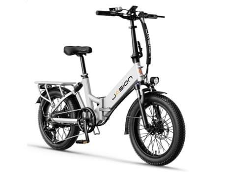Bicicleta Elétrica Jasion Eb7 St Motor 500w Bateria 48v10ah Pneus De 20 Polegadas Travões De Disco Mecânicos Branco