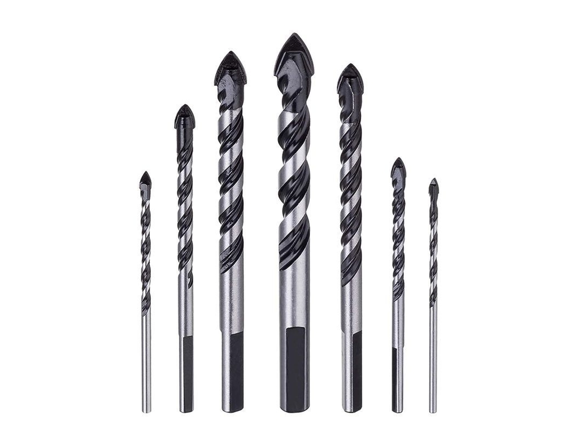 Conjunto de 7 Brocas de Carburo de Tungsteno 3-12mm S/MARCA