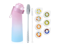 Garrafa De Água De Air 650ml Com 7 Cápsulas De Sabor Rosa Degradê Spqment