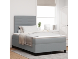 Cama Box Com Colchão E Luz De Led Cinza Claro, 120 X 200 Cm Tecido