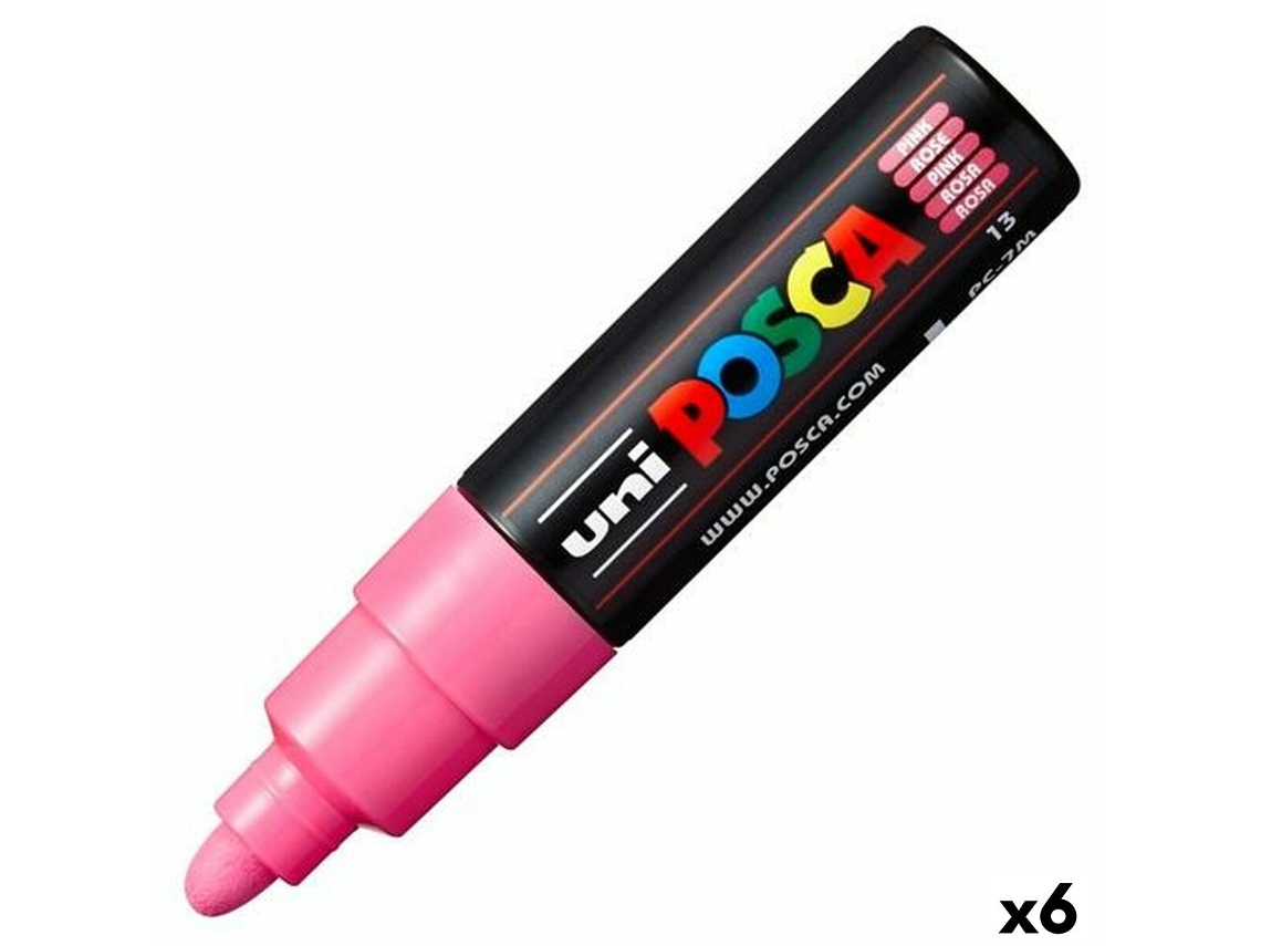 Marcador POSCA Pc-7M Cor de Rosa 6 Unidades