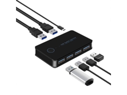 Comutador KVM USB de 2 entradas/4 saídas. Comutador USB compartilhado para laptop, PC, teclado, mouse, impressora e adaptador USB. Slowmoose