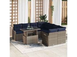 Vidaxl Conjunto De Sala De Jantar 9 Unid. Cinzeto