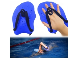 Palas De Natación De Silicona Con Diseño Hidrodinámico, Entrenamiento De Fuerza, Azul, 1 Par