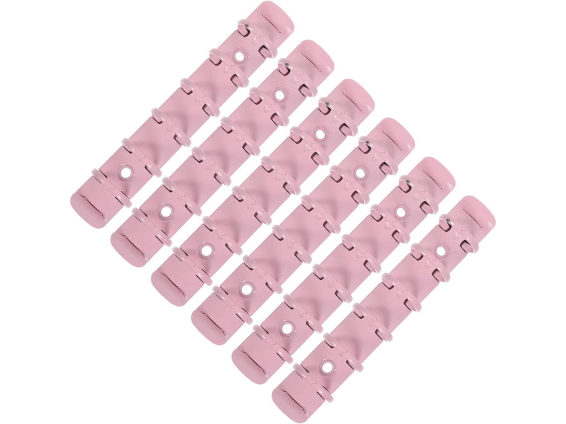 Conjunto de 6 anéis de metal rosa tamanho A7 para lima, mecanismo de corrente com 6 furos, ideal para