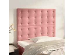 Vidaxl Cabeceira Rosa 100x5x118/128 Cm Veludo