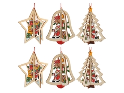 6Pcs Pingente de Natal para Árvore ALLINLESS