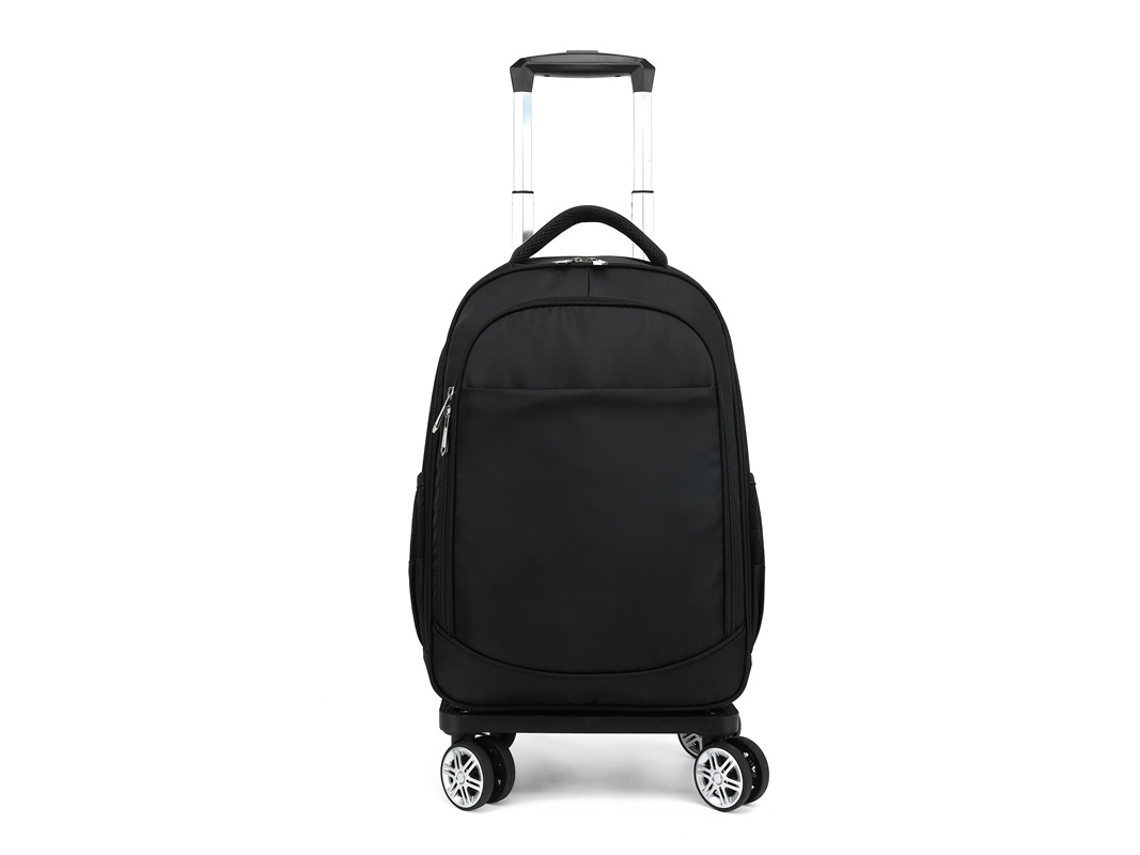Mochila De Viagem Com Quatro Rodas E Alça De Puxar, Preto