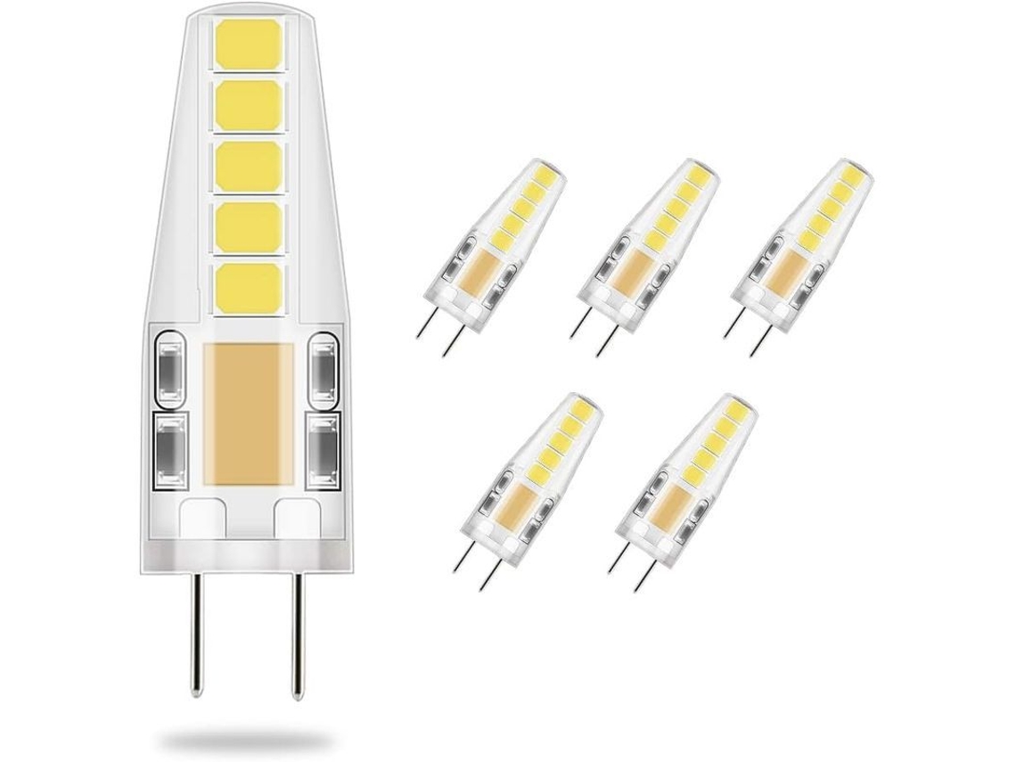 Lâmpadas LED G4 3w, branco frio 6000k, equivalente a 23w halógena, 12v, AC/DC, 10un | S/MARCA