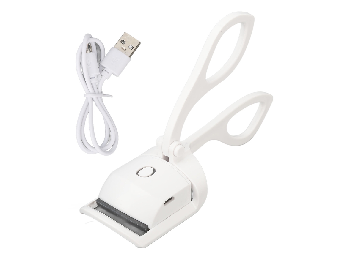 Curlador De Cílios Elétrico Aquecido Recarregável Type C 2 Modos Portátil Branco