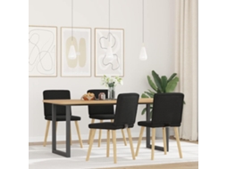 Vidaxl Cadeiras De Jantar 4 Pcs Tecido Preto