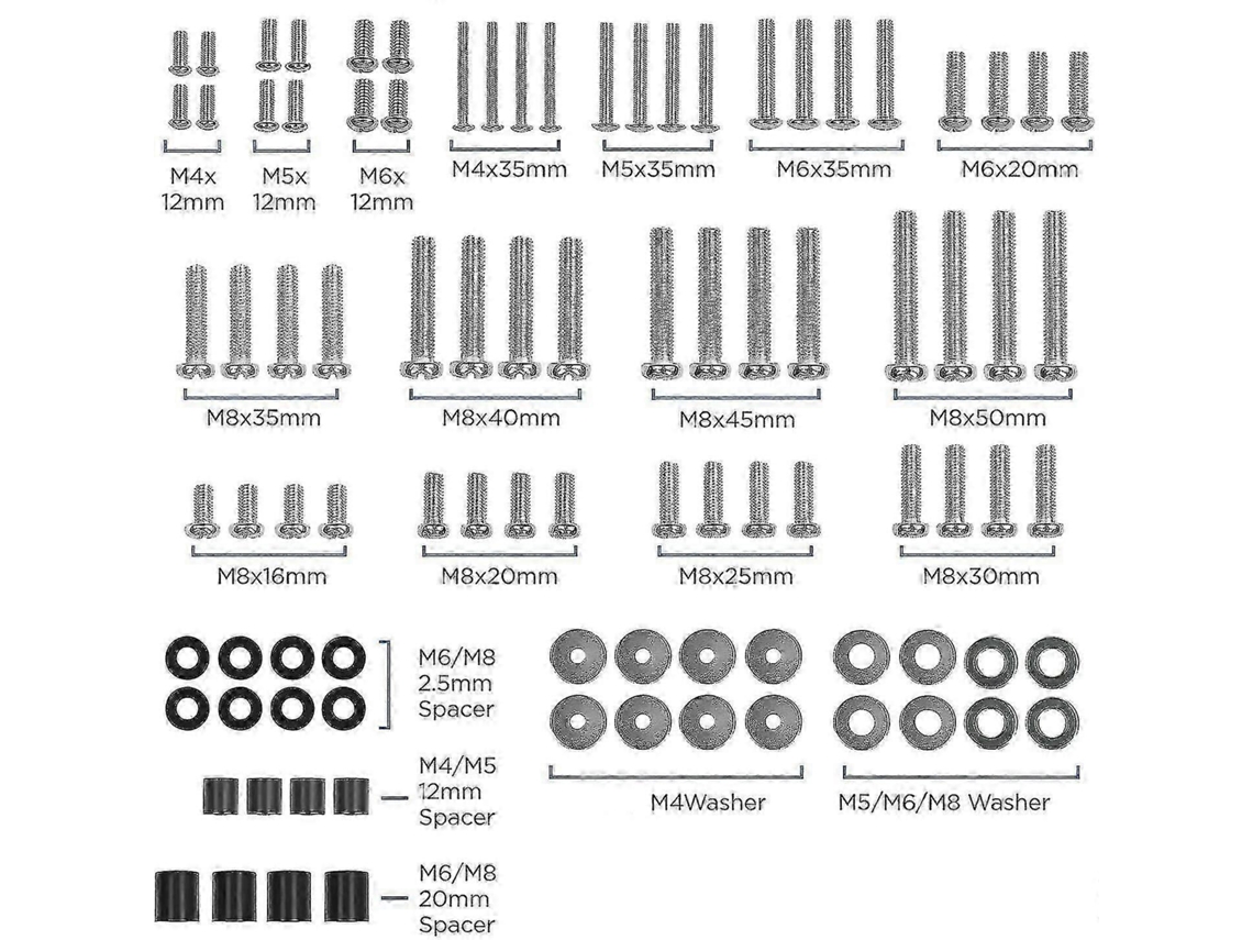 Kit De Fixação Universal Para Tv, Compatível Com Todas As Tvs Até 80 Polegadas Incluindo Samsung, Inclui Parafusos M4, M5, M6 E M8. Tyui-n