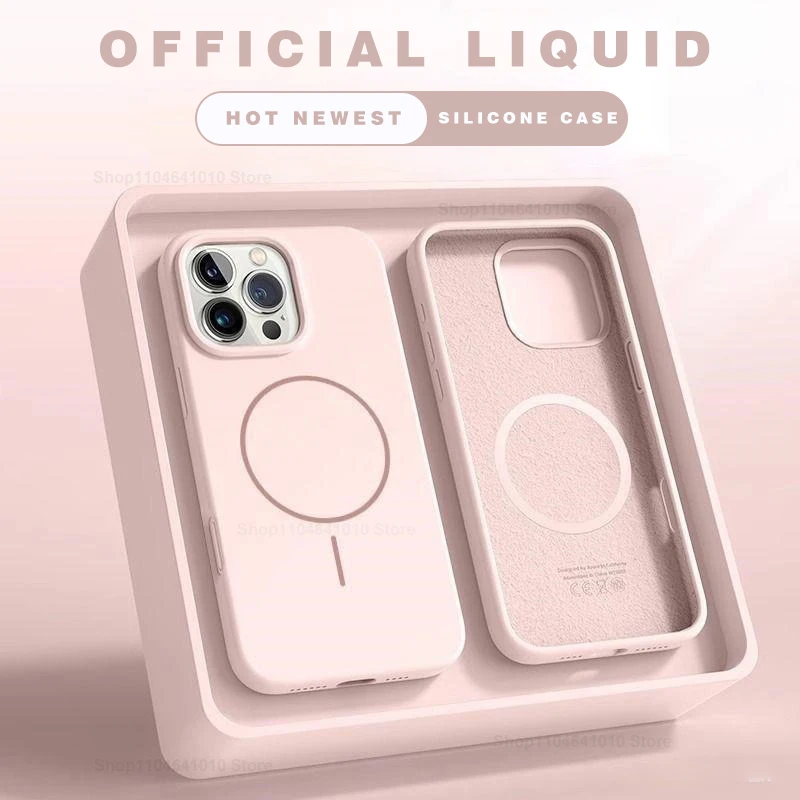 Capa Magnética Para Celular (rosa 17air), Material De Silicone Resistente A Impactos, Carregamento Sem Fio.