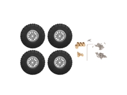 4 Pcs Rodas E Pneus De Alumínio Para Traxxas 1/18 Trx4m Carro Rc Prata