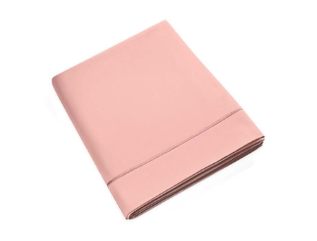 Lençol COTON PUR Plano Percal Penteado Julian Todos Pure Powder Algodão Rosa (300 cm)