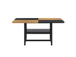 Mesa de jantar retangular industrial 160x90 Cm, para 4-6 pessoas, marrom/preto, prateleira multifuncional PAPRIKA