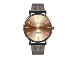 Reloj De Cuarzo Casual Estilo Simple Moda Popular Pulsera Marrón Y Negro