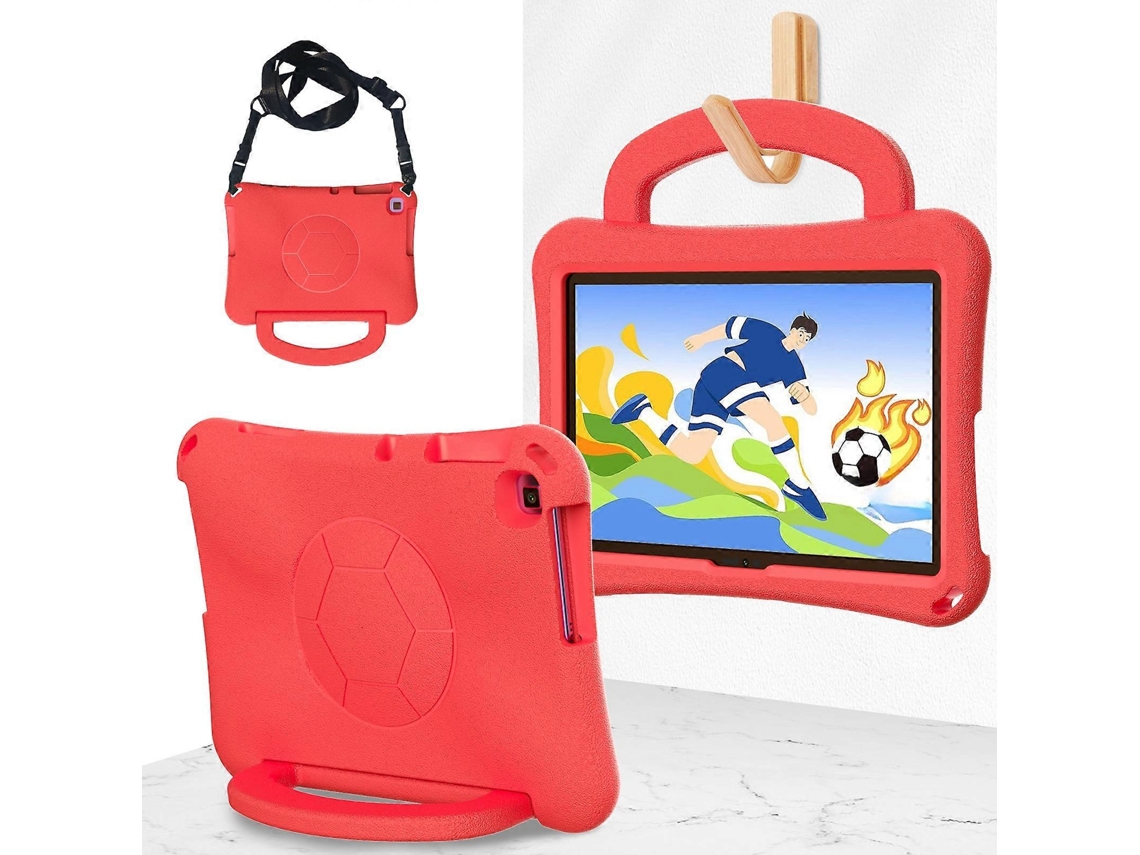 Capa Para Tablet Lenovo Tab M10 3ª Geração Tb-328fu/xu Com Alça Em Formato De Bola De Futebol, Feita De Eva Resistente A Impactos.