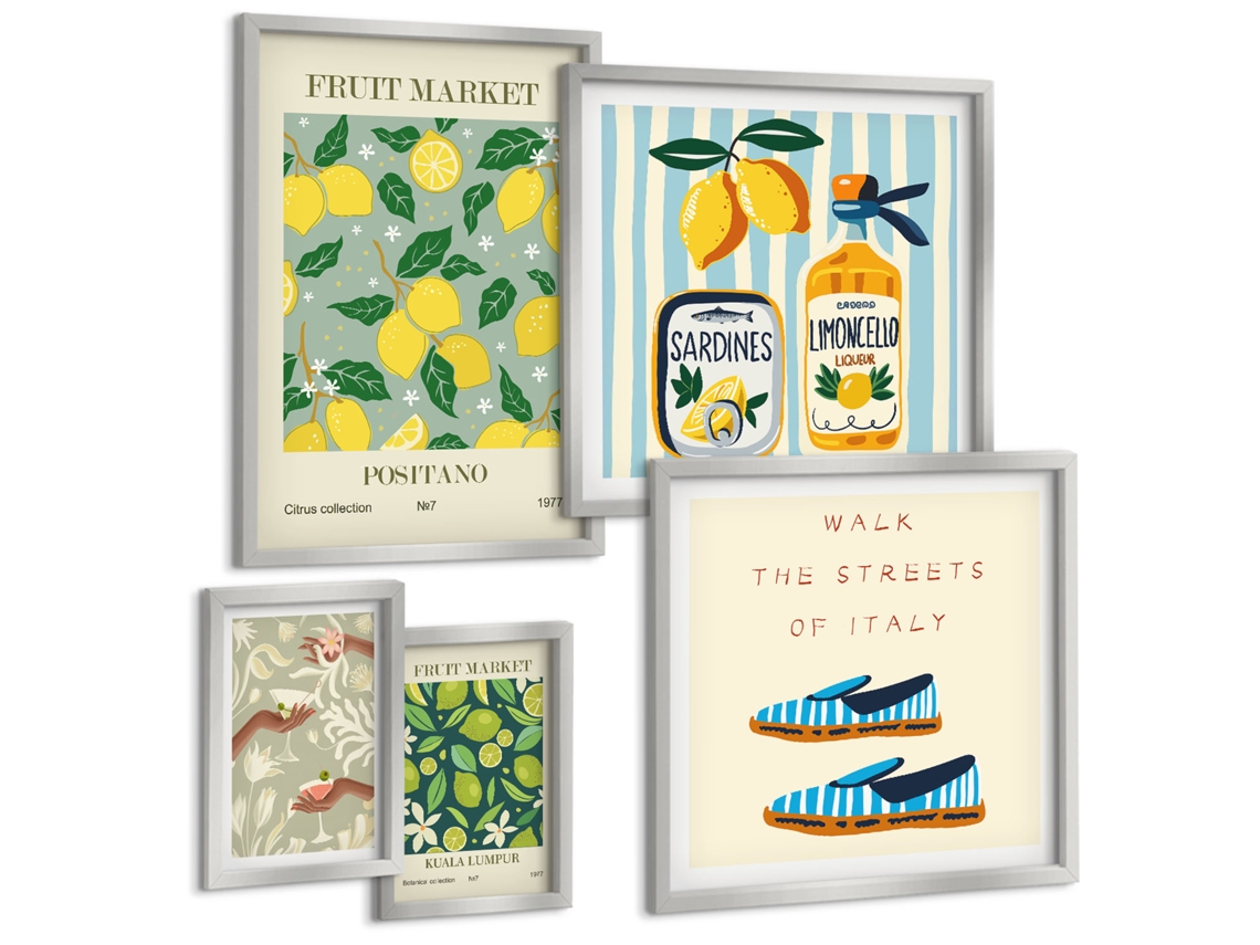 Conjunto De Pinturas Inspirações Frutadas Vintage Espelharte (5 Peças)