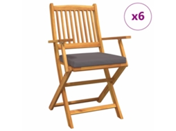Maison Exclusive - Cadeira Dobrável Com Almofada 6 Pcs Cinzeto 49 X 57,5 X 92cm