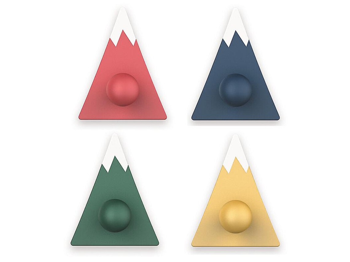 Ganchos Autoadhesivos Com Design Do Monte Fuji, 4 Peças, Para Casa E Escritório, Decorativos E Resistentes