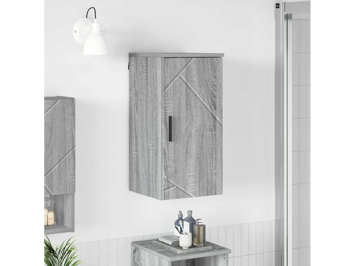 Vidaxl Armário De Banheiro Cinza Sonoma 30 X 31,5 X 61 Cm