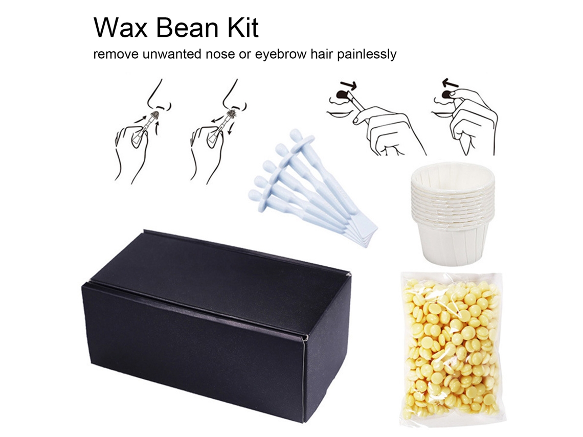 2026 kit de Cera para Depilar Pelo Nasal e Sobrancelhas com Varillas Aplicadoras e Copo de Papel
