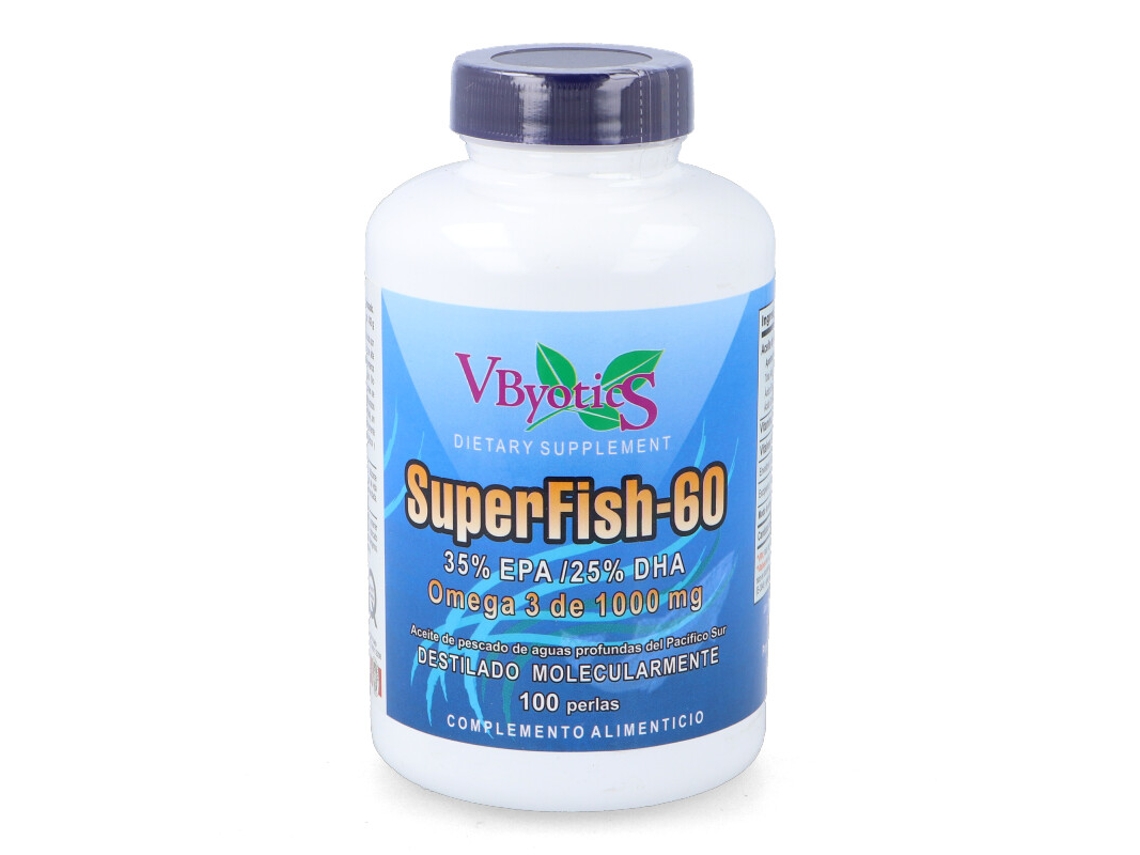 Suplemento Alimentar VBYOTICS Super Fish 60 100Perlas Vbyotics Now