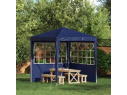 Vidaxl Lateral De Tenda Para Festa 2 Pcs 200 X 195 Cm Azul Pe E Aço