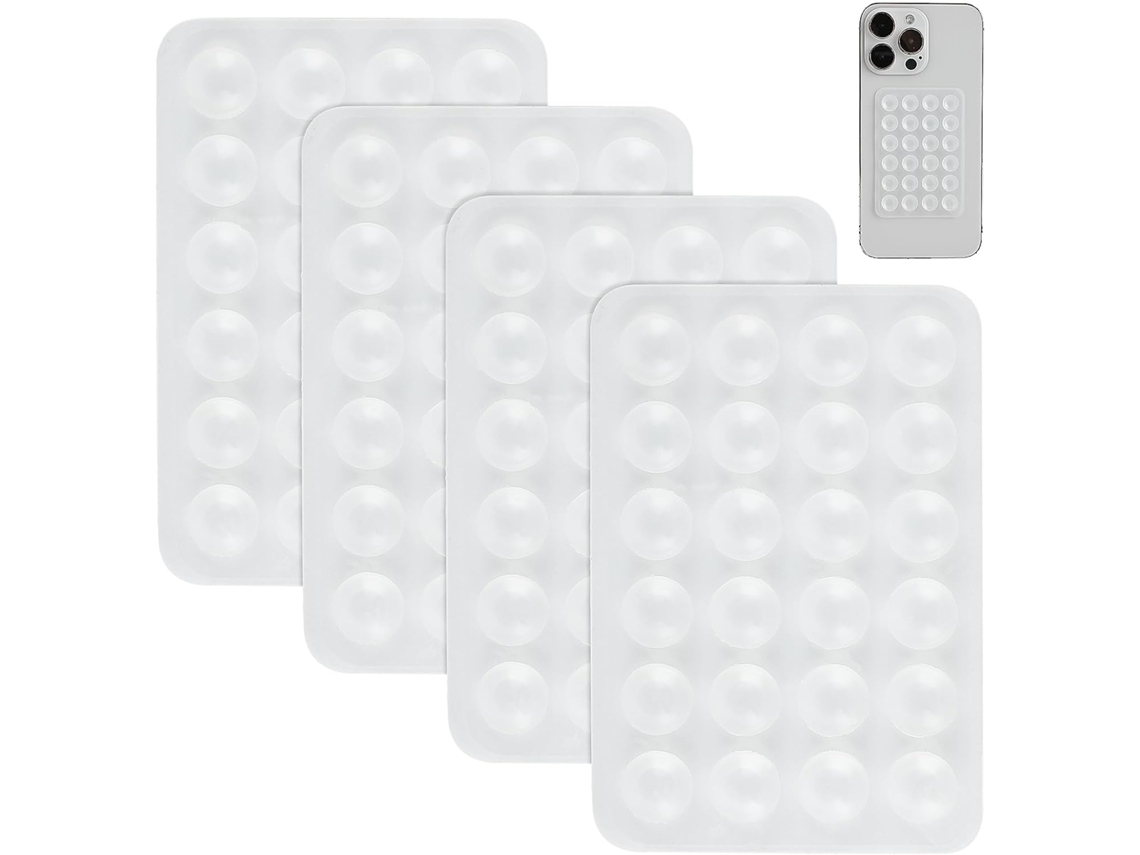 Kit Com 4 Suportes De Silicone Com Ventosa Para Capa De Celular, Espelho Traseiro Antiestresse Para Selfies E Vídeos Do Tiktok, Compatível Com Capas D