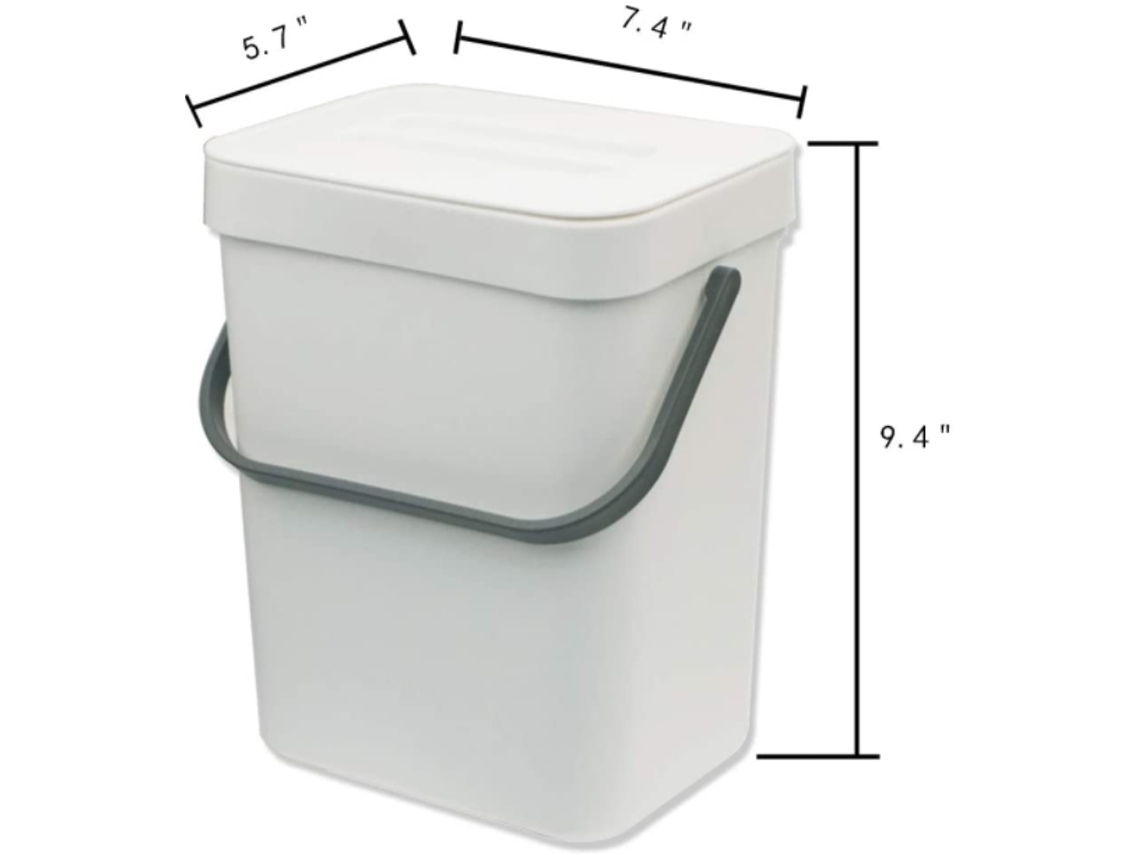 Caixa De Composto Interior Para Fácil Descarte Da Cozinha, Lixeira Pendurada Pode Desenhar Rapidamente Para Remoção Conveniente, 1,3 Galão De Material