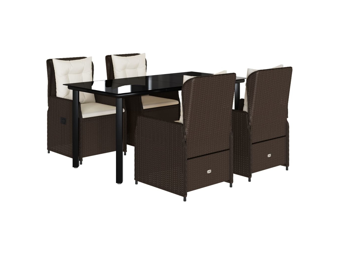 Garden Dining Set, Garden Dining Sets Vidaxl Marrom Rattan / Vime (160 X 80 X 74 Cm)