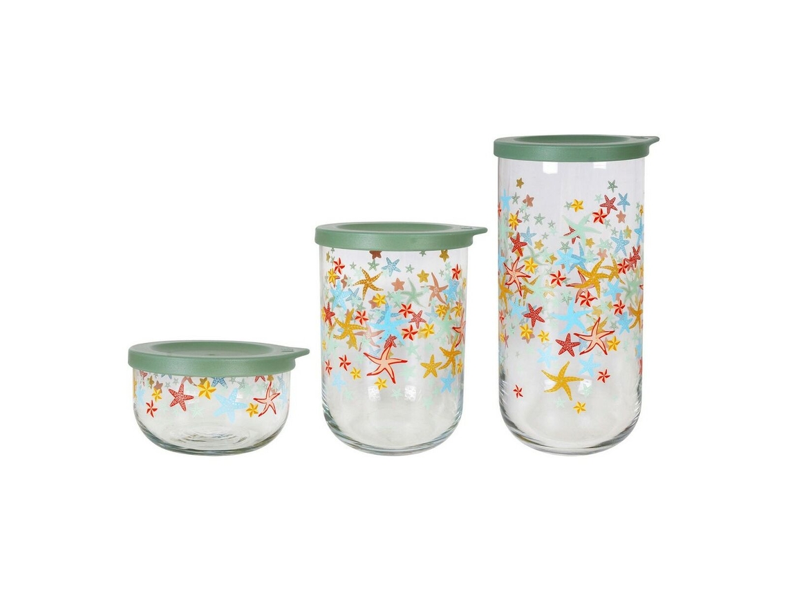 Conjunto De 3 Potes Lav Starfish Cristal