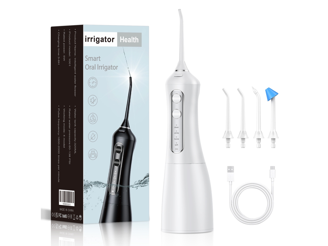 Irrigador oral EIFSON 320 ml com 4 modos e 4 bicos (branco)