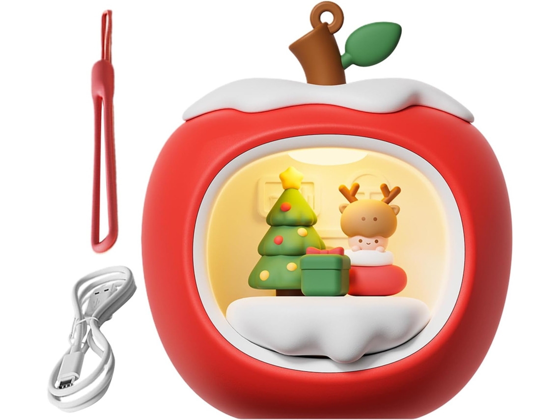 Abajur De Natal Genérico 3d Em Formato Casinha Frutas Com Aba