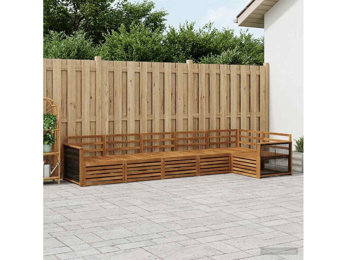 Vidaxl Conjunto De Sofás Para Exterior 6 Unid. Natural