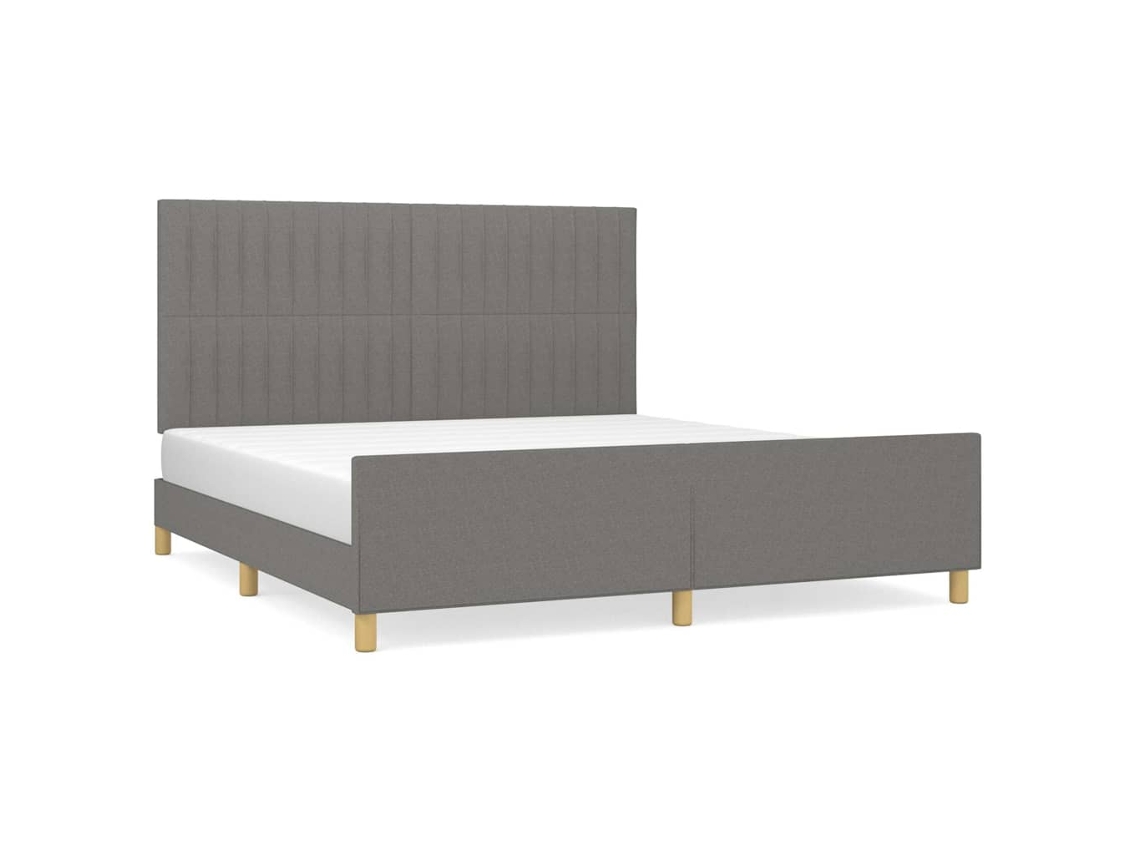 Bed Frame With Headboard, Bed Frames With Headboards Vidaxl Cinzeto Tecido (160 X 200 Cm)