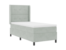 Conjunto 1 Cama Box Vidaxl Cinzento-claro Veludo (100 X 200 Cm)